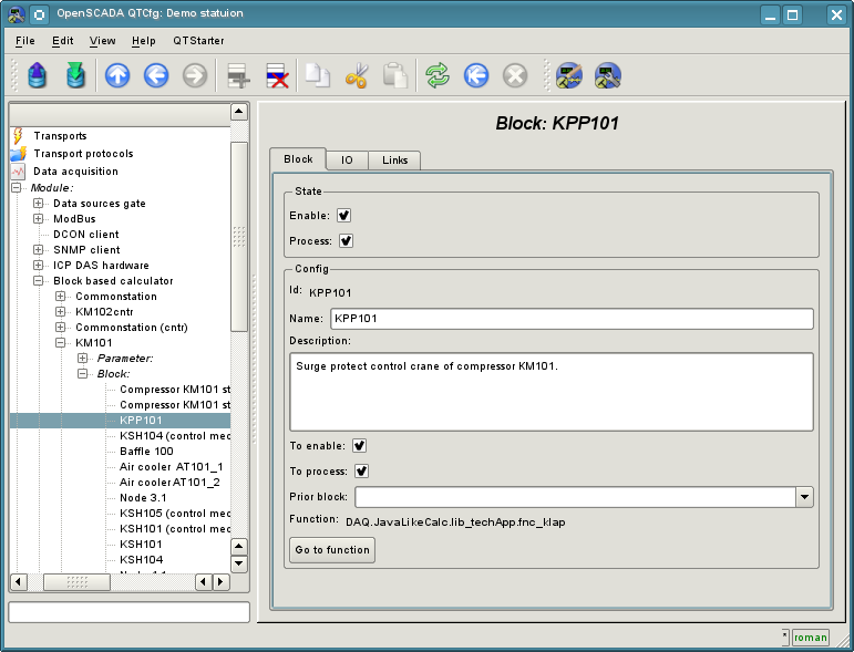 Configuration tab of the block scheme. (68 )