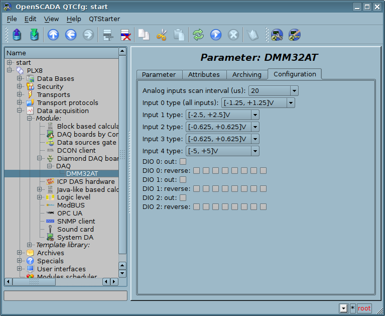 Tab "Configuration" of the signal's properties. (105 )