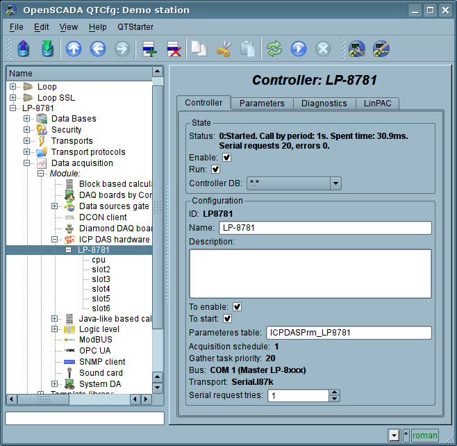 Configuration tab of the controller. (96 )