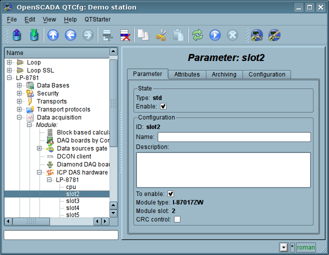 Configuration tab of the parameter. (70 Kb)