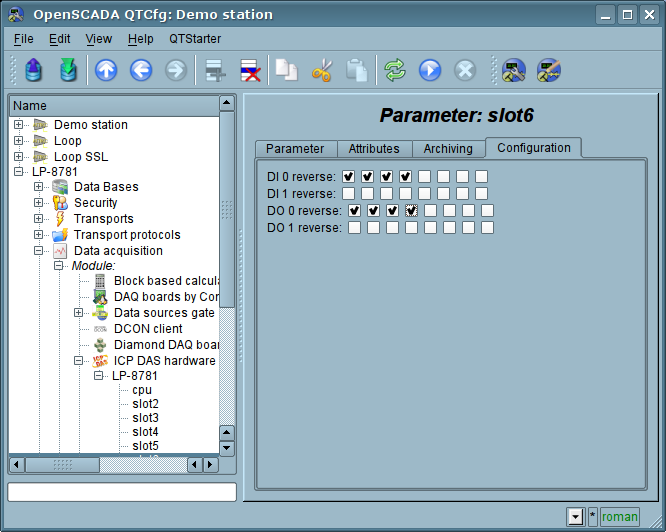 Tab "Configuration" of module digital input and output (63 Kb)