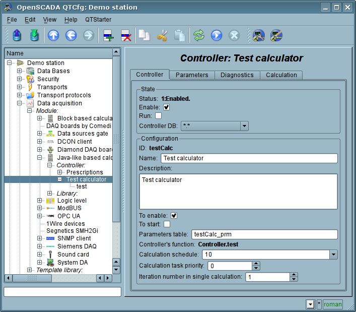 Configuration tab of the controller. (99 )