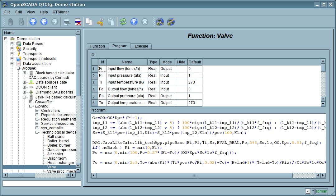 View of the editor of functions. (126 Kb)