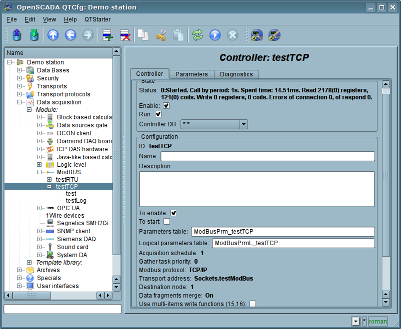 Configuration tab of the controller. (119 )