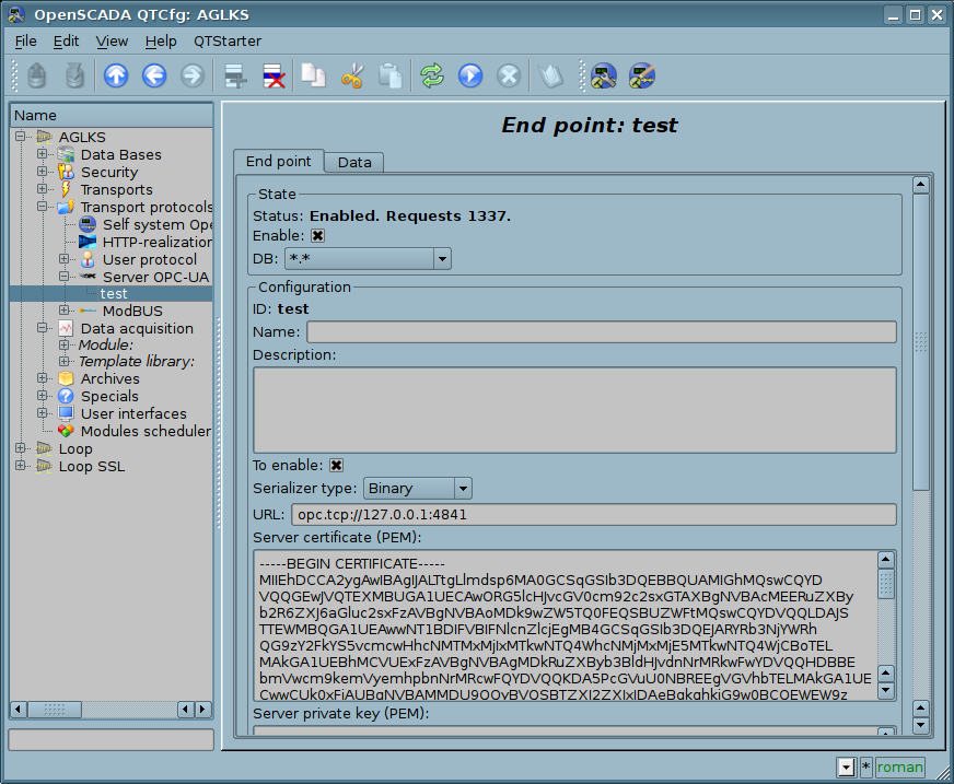 Main tab of the endpoint node's page. (129 Kb)