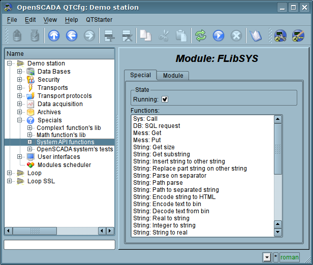 The "Special" tab of the module of subsystems "Specials". (66 )