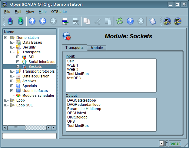 The tab "Transports" of the module of subsystem "Transports". (64 )