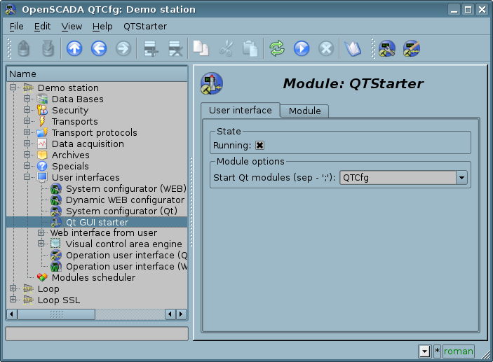 The module configuration page. (77 )