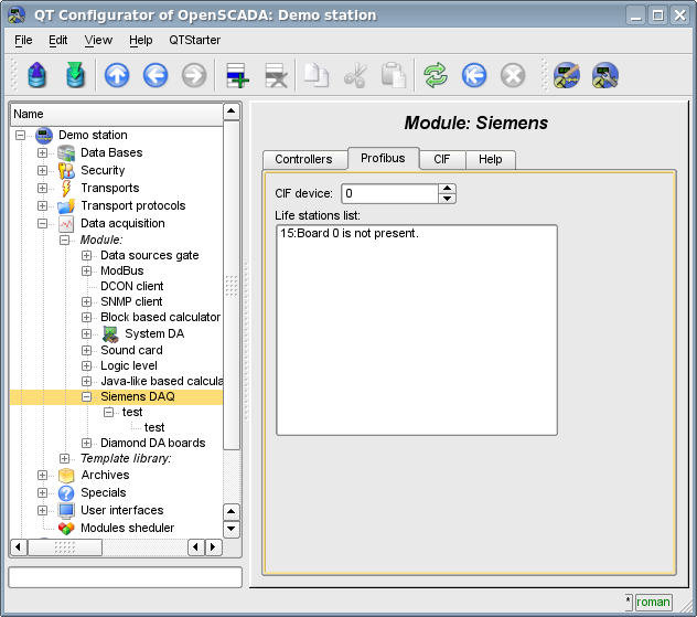 Monitoring tab of Profibus network.\n (67 )