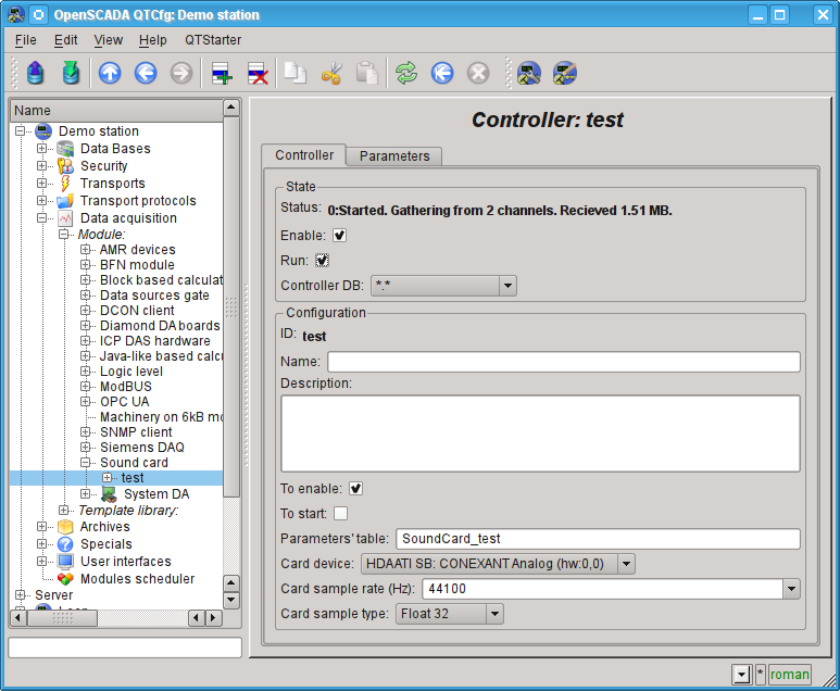 Configuration tab of the controller. (112 )