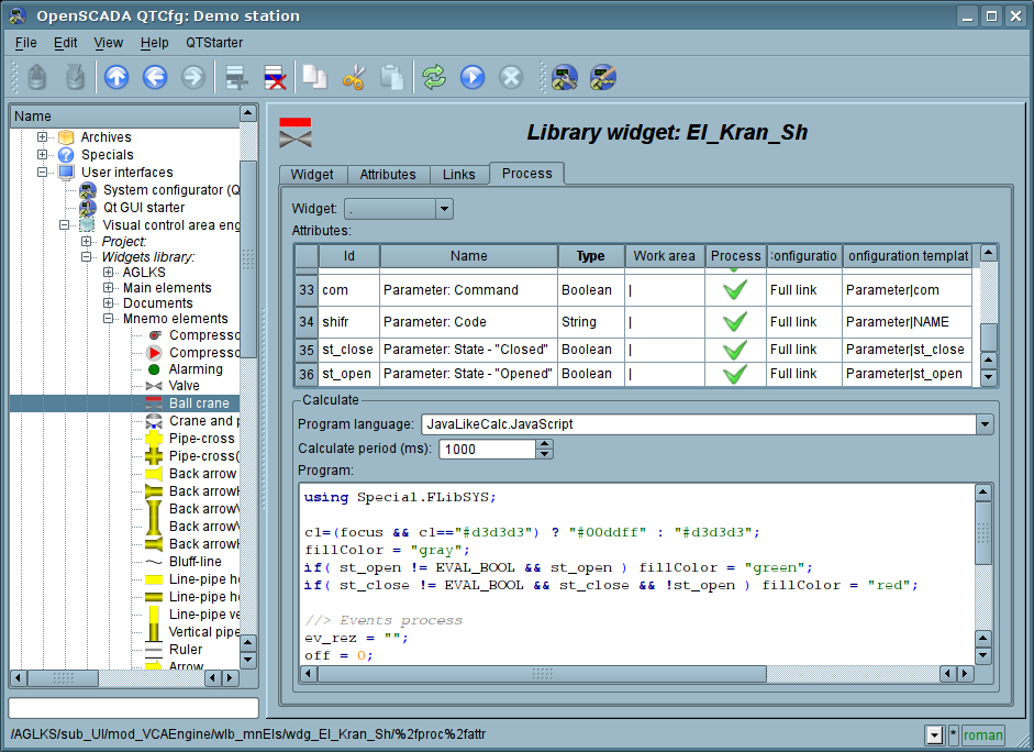 The tab "Processing" of the configuration page of the widget. (131 )