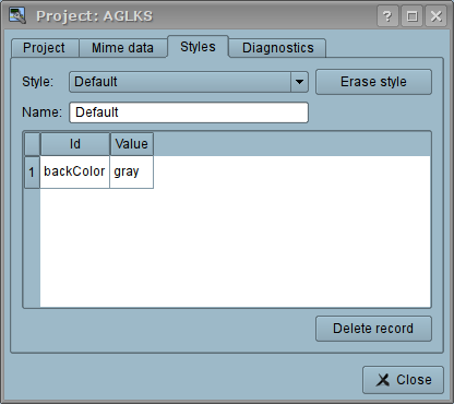 Tab "Styles" of the configuration page of the project (19 Êá) Tab "Styles" of the configuration page of the project (19 Êá)
