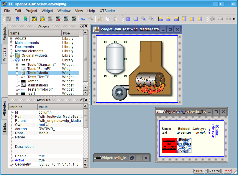 Developing window of the VCA interfaces (140 Kb)