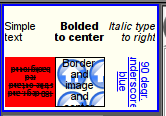 A part of the screen with the frame containing the text examples using various parameters. (10 Кб)