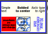 A part of the screen with the frame containing the text examples using various parameters. (10 Kb)