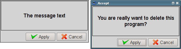 The "Accept" frame in the development and runtime mode. (18 Kb)