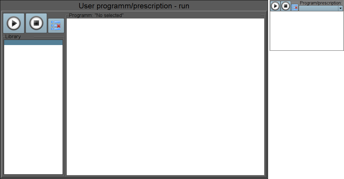 The full-format and simplified "Prescription: runtime" frames in the development mode. (28 Кб)